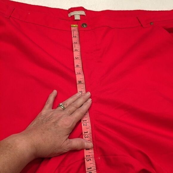 Woman Within size 42w Petite red Capris NWOT - Picture 9 of 11